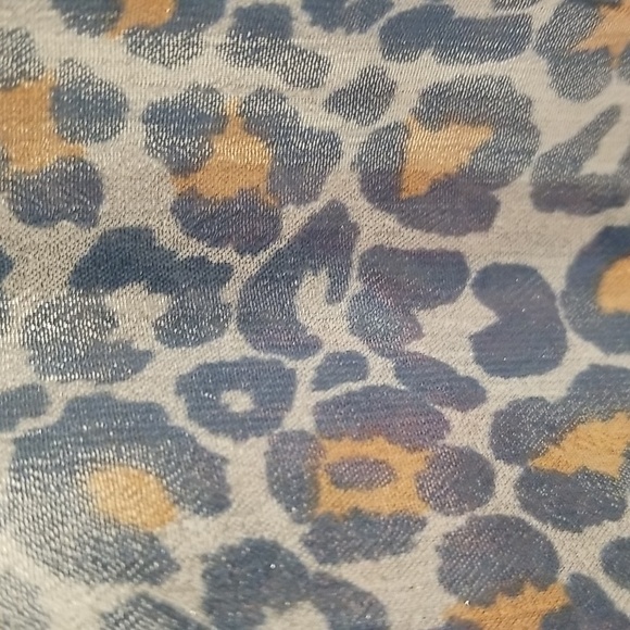 💕CURRENT AIR💕 Metallic Shine Midi Dress Shiny Blue Leopard Print Medium M NWT - Picture 11 of 15